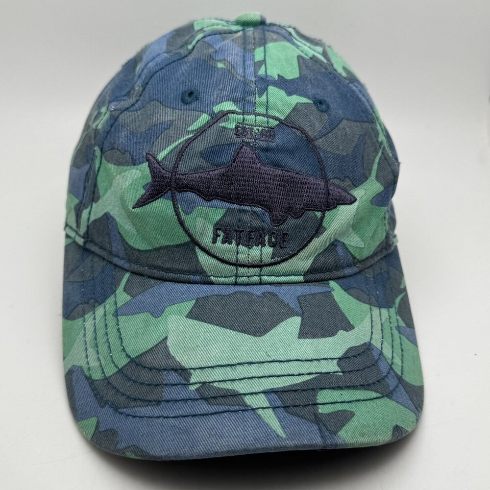 FATFACE Baseball Cap Men's Hat Camouflage Shark Logo 100% Cotton Adjustable M